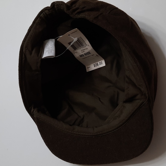 NWT CHARTER CLUB OLIVE flat snap cap No size - Picture 7 of 14